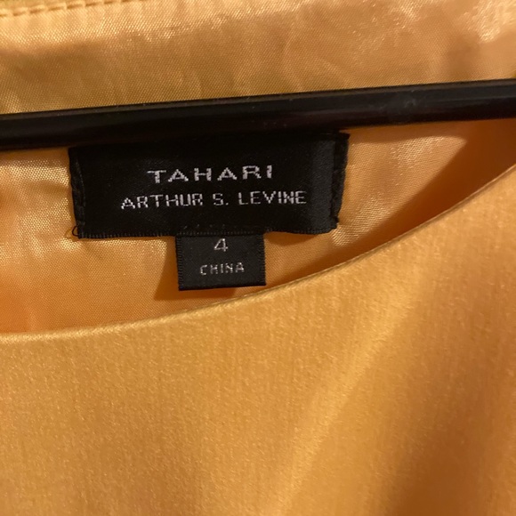 Tahari mustard color cap sleeve sheath dress - Picture 2 of 9